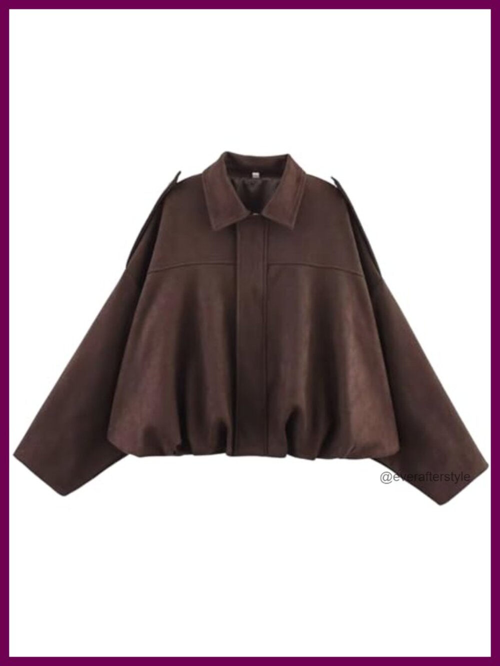 Faux Suede Bomber Jacket Oversized Zip Lapel Cropped Casual Streetwear